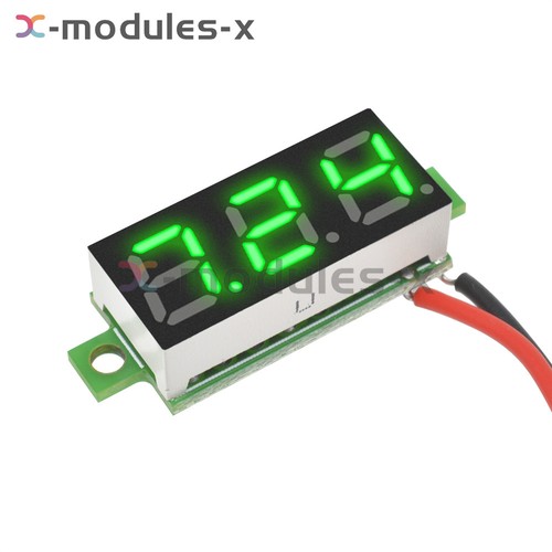 Green 0.28" Digital LED 2 Wire Voltmeter DC LED Mini Voltage Volt Meter - Picture 4 of 10