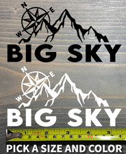 Big Sky Sticker Decal Mountain Ski Snowboard Montana Whitefish Bridger Bowl
