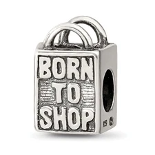 Silver Reflections Born to Shop Bead QRS1627