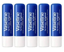 5 Pack Vaseline Lip Therapy Stick Original Petroleum Formula