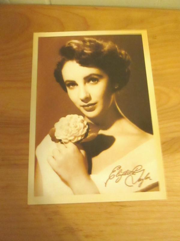 Elizabeth Taylor Reproduction Signature Autograph Photograph Retro Postcard