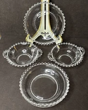 Candlewick Bowl Set: 2 - 4.5” Handled, 1 - 6”, 1 - 5.5” Berry & Serving