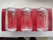 Coca-Cola 12oz Glass Tumbler Set of 6, Embossed Logo, Original Packaging - NEW
