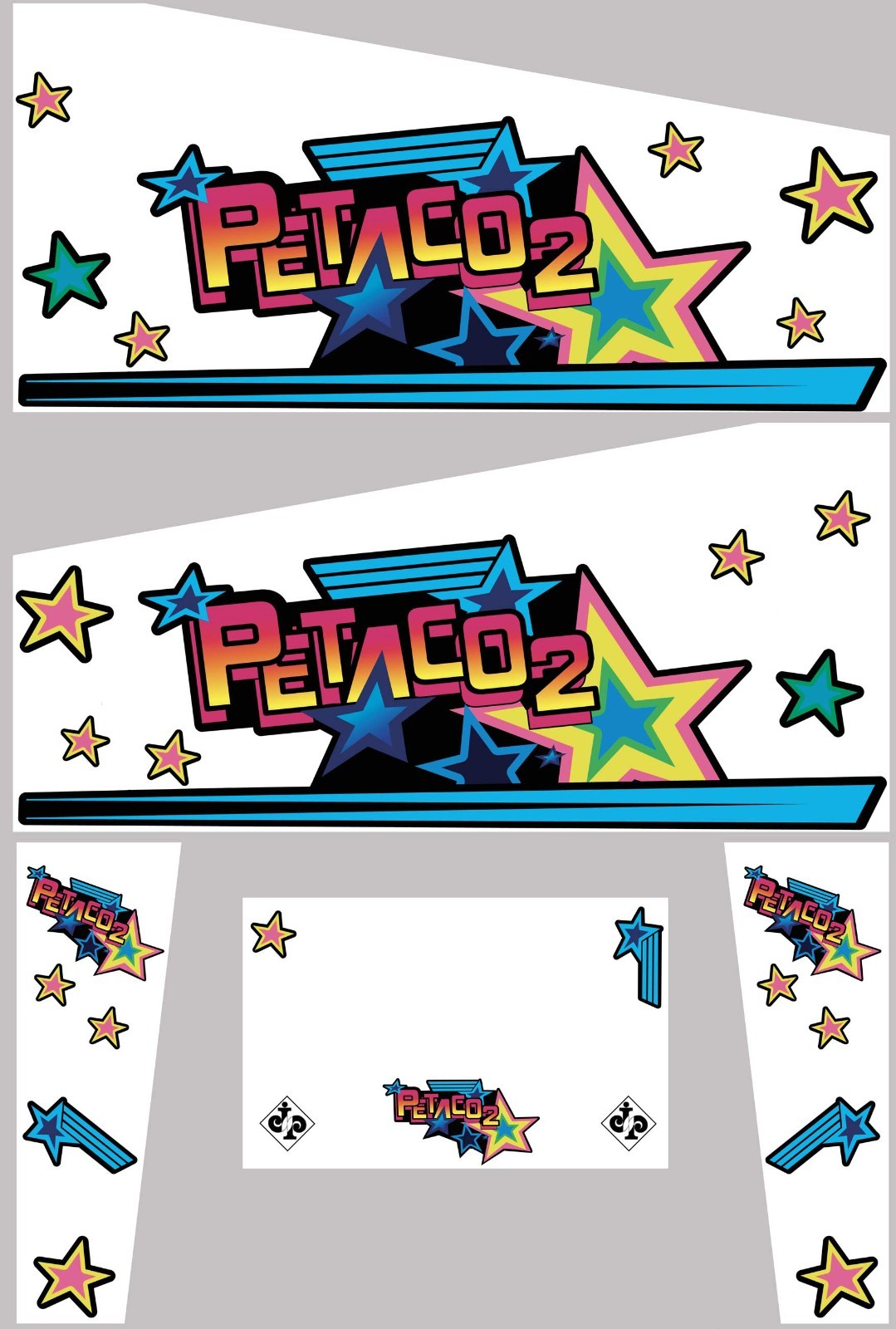 Stickers Petaco 2 pour pincab flipper avec protection anti-rayures