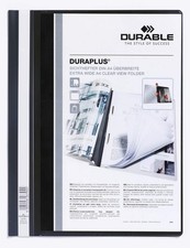 Durable 257901 Duraplus Folder with Transparent Pocket for A4 Documents - Black
