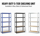 5 Tier Racking Shelf Heavy Duty Garage Shelving Storage Shelves Unit 180x90x40cm