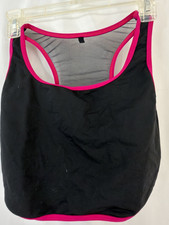 NWT Mariia Dance Wear Renata Bra Top Mesh Bk Activewear XL Black/Fuscia ME700