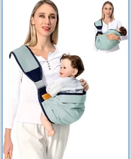 Baby Sling Carrier, Baby Carrier Newborn to Toddler (7-45lbs), Adjustible