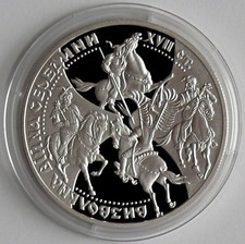 Ukraine 20 Hriwna 1998 350 Jahrestag des Aufstandes gegen Polen, 1 Oz Silber