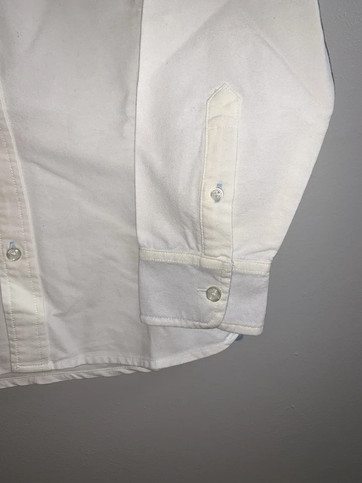Camisa de vestir Mini Boden cuello abotonado algodón niños talla 9/10 años blanca Foto 4 de 4