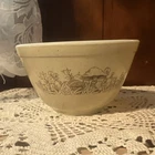 PYREX Forest Fancies 141 Milk Glass Mixing Bowl Pattern White/Beige