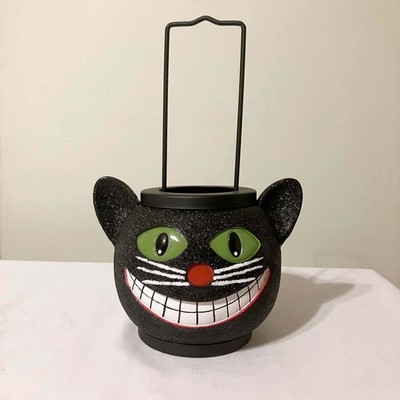 ILLUMINATIONS Black Cat Candle Lantern Tea Light Votive Retro Halloween