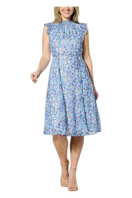 women's nina leonard print midi dress Nina Leonard Printed Jersey Knit Midi Dress - Pink