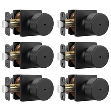 Matte Black Door Knobs Interior, Privacy Bedroom Door Knob With Lock, Black