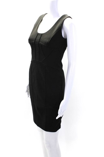 Robert Rodriguez Womens Sleeveless Back Zip Abstarct Knit Dress Black Size 4 - Picture 2 of 7