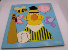 Vintage 1973 Sesame Street Bert Wooden Puzzle Playskool Preschool Toy