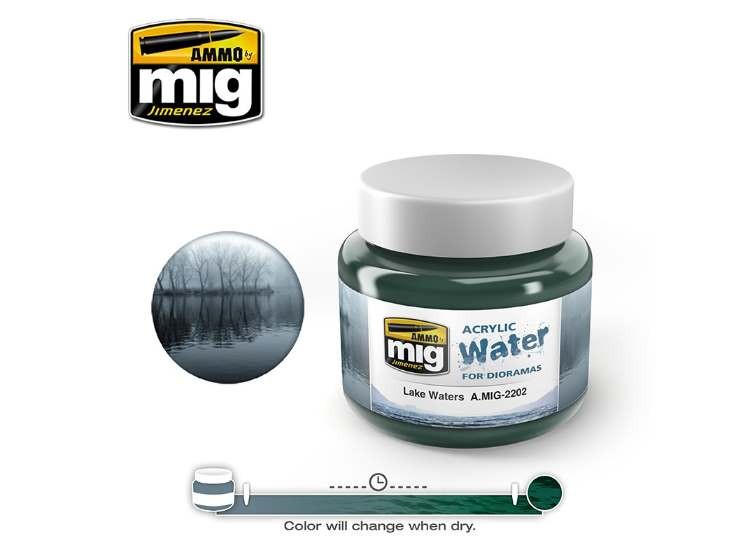 Ammo Mig A.Mig2202 250ml - Lake Waters - Acrylic Gel Water