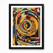 Once - Spiral Abstract Art Deco Geo Framed Wall Art Poster Canvas Print Picture