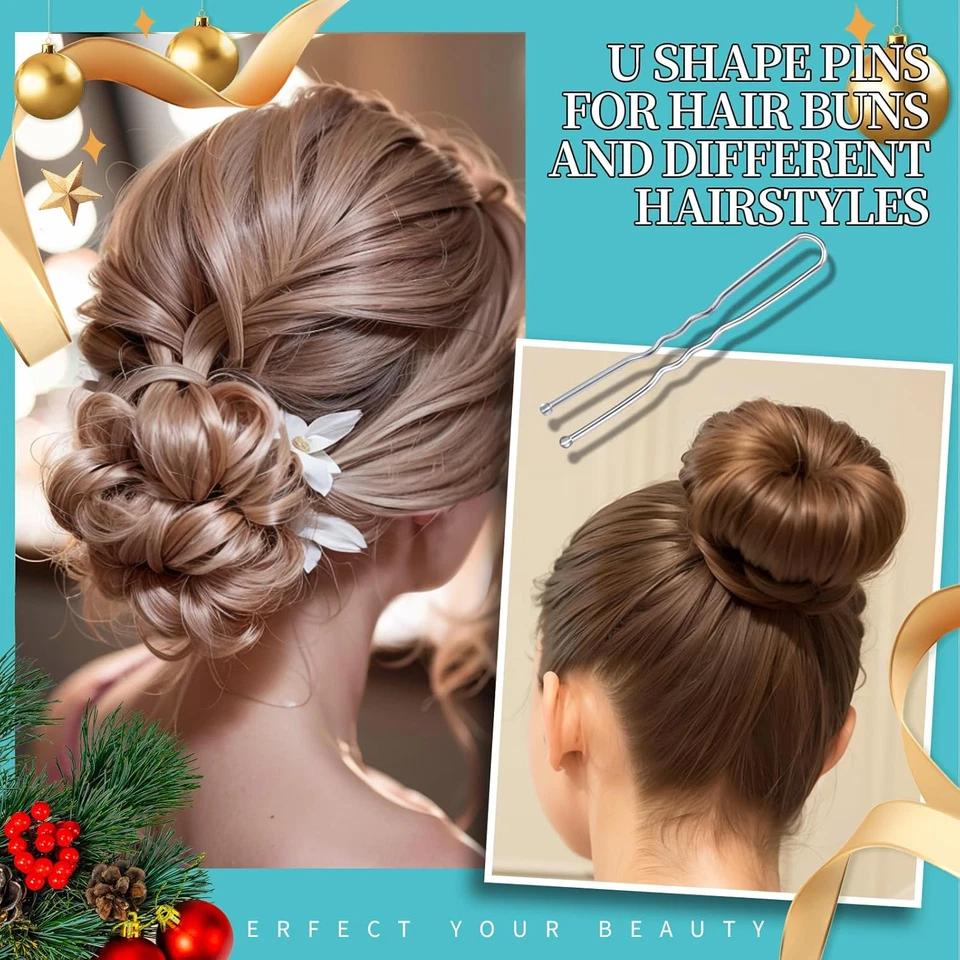 Kit de 300 alfileres para el cabello plateados para adolescentes, 100 alfileres para bobby 100 alfileres para el cabello Foto 4 de 4