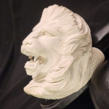 Vintage Lion Head Meerschaum Pipe Hand Carved Pipe Tobacco With Case Turkey