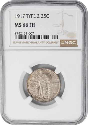 1917 Standing Liberty Quarter 25c Type 2 MS66FH NGC 950596-6
