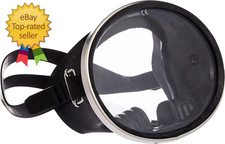 Spearfishing Free Dive Mask - Classic Rubber with Tempered Glass Lenses  Oval S