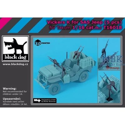 BLACK DOG BDT16018 Vickers K for SAS Jeep (5 pcs) 1:16