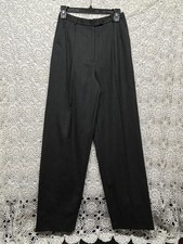 Vintage 90 s Wool Blend Charcoal Pinstripe High Waisted Pants Trousers Size 6