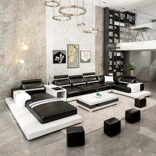 Urban Trend Luxurious Leather Sectional Sofa Set