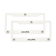 Acura 2 Pack Stainless Steel Rust-proof License Plate Frame Holder White Acura 2 Pack Stainless Steel Rust-proof License Plate Frame Holder White