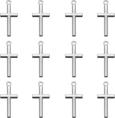 100 Pieces Metal Smooth Surface Pocket Small Cross Charms Bulk Crucifix Pendant