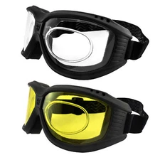 Birdz Eyewear Hawk Over The Glasses Motorcycle Goggles Biker 2 Pair Anti-Fog