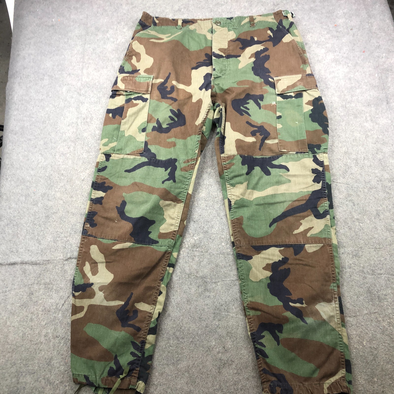 Vintage US Military Pants Men Large Long Woodland Cam… Gem