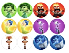Set of 12 Inside Out Edible Image rounds, Wafer paper OR one cake image