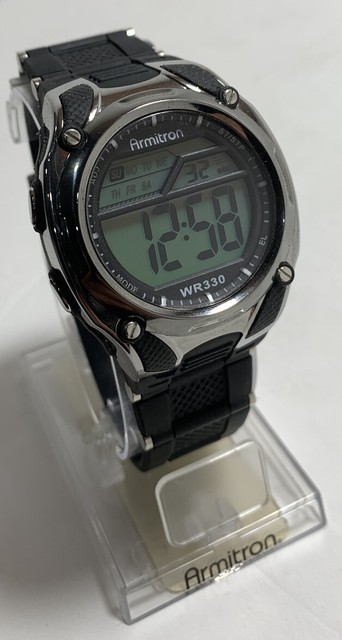 One Armitron All-sport Digital Watch 40/8229 Wr330 Water Resistant Black Sports for sale online