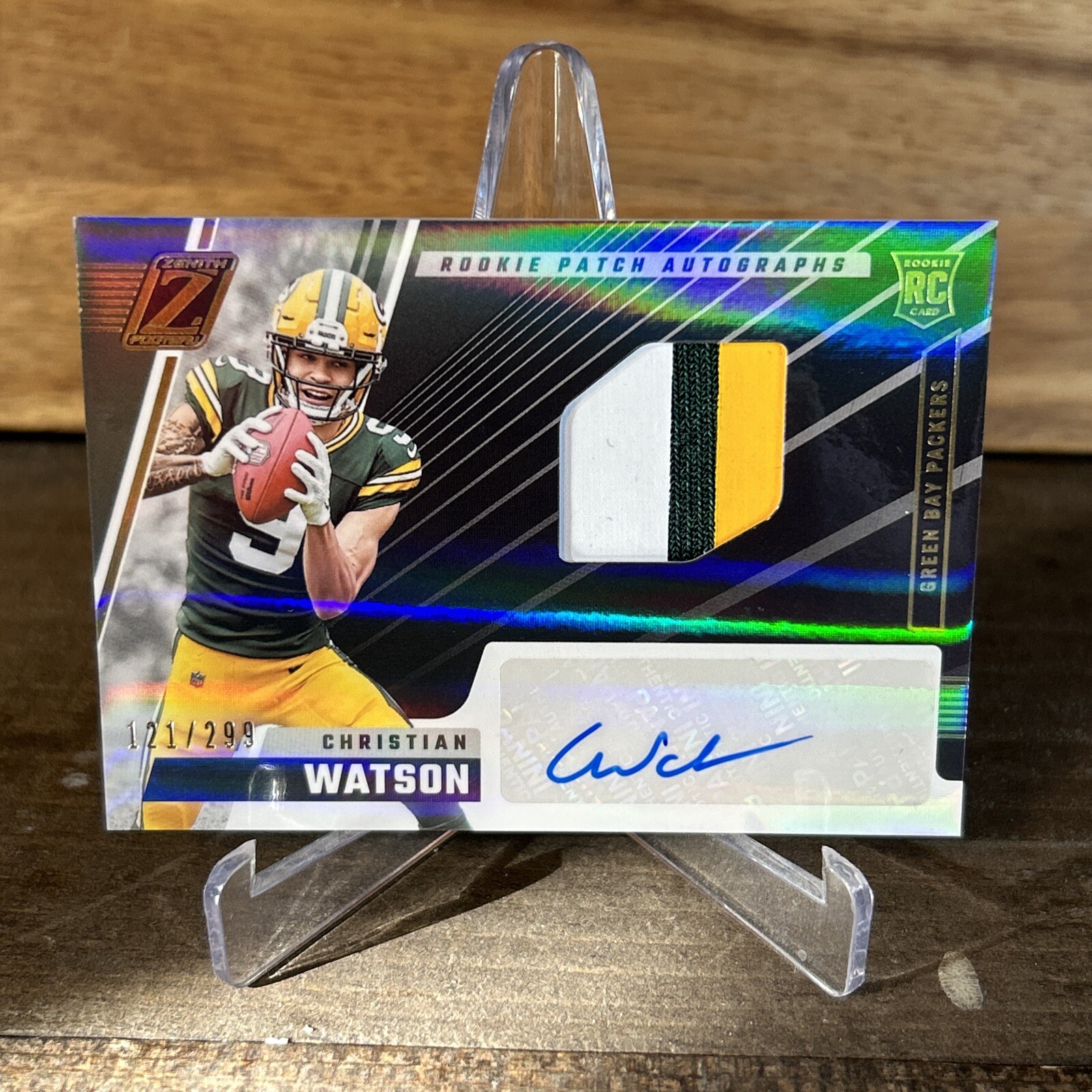 2022 Panini Zenith Christian Watson 3-Color Patch RPA /299 #219 Packers RC Auto
