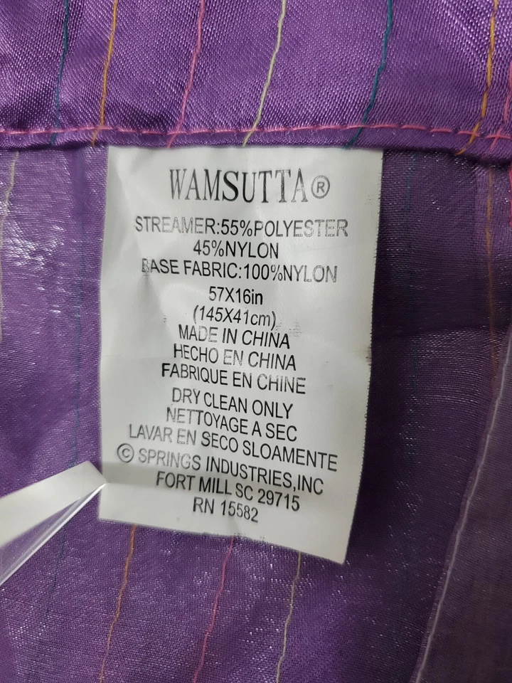 Wamsutta 2 cenefas de cortina transparentes con serpentinas de colores 57" x 16" Foto 4 de 4