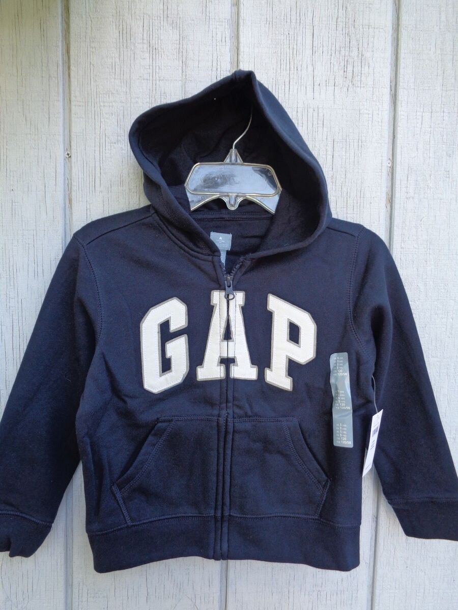 GAP zip hoodie navy × silver New Gap Arch Zip Hoodie Navy Blue Size 2T 3T 4T 5T 2 3 4 5