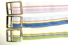 Watchband Nylon strap 22 mm blue green or lavender MULTI-COLOR STRIPES one piece