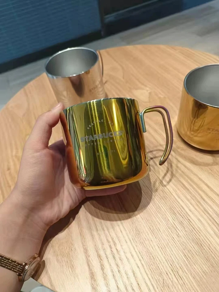 4 PIEZAS Starbucks Acero Tazas de Camping Camping Camping Fiesta Familia Vajilla Resistente a Caídas Foto 3 de 4