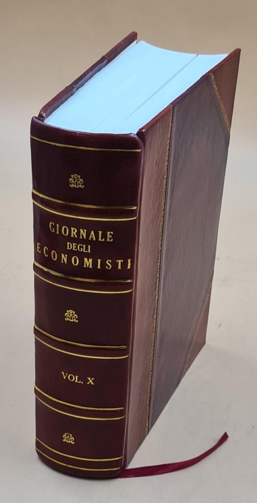 Giornale Degli Economisti Vol 10 Jan-June 1895 Leather Bound Edition