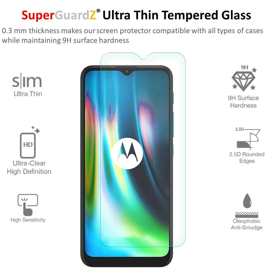 SuperGuardZ Tempered Glass Screen Protector Guard Shield For Motorola Moto G9 - Image 3 of 4