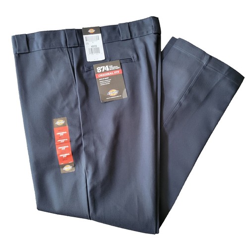 NEW MENS DICKIES LP700 INDUSTRIAL FLAT FRONT COMFORT WAIST PANTS NAVY 50  NOHEM | eBay