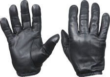 Black Leather Active Police  Security Duty Search Gloves