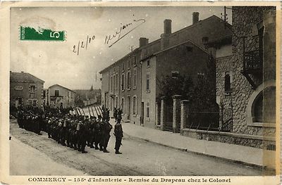 Old postcard Commercy - handover of the flag to the Colonel (254980)