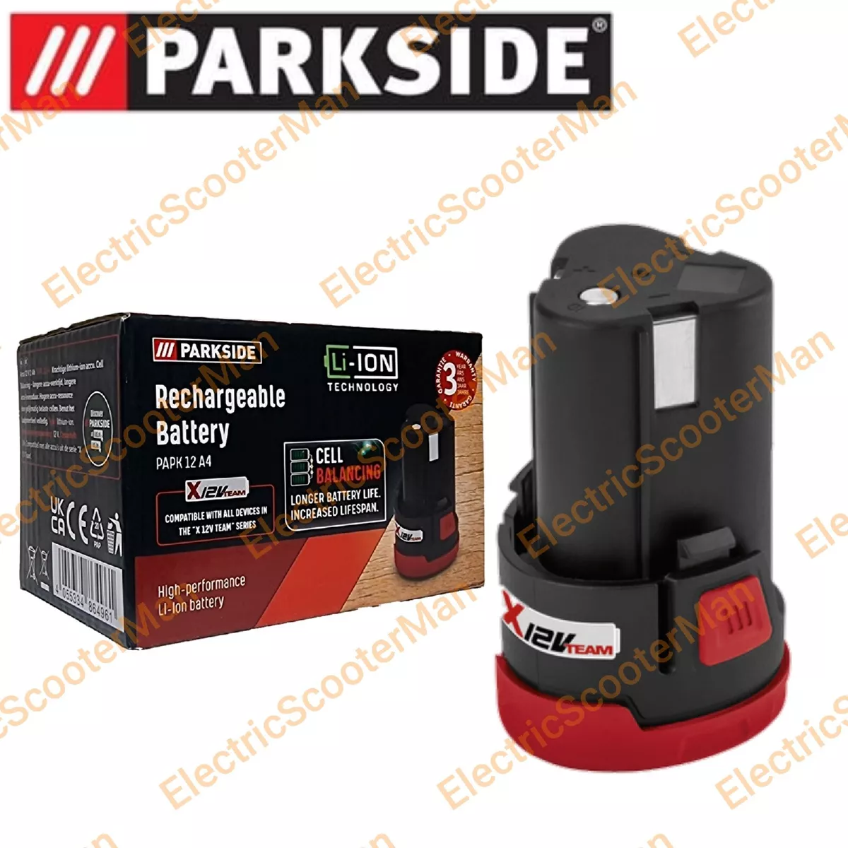 Parkside 12V 2Ah Battery For X12V Team Series Cordless Tool