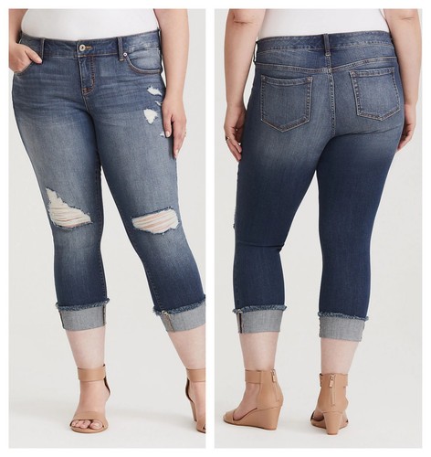 Torrid Premium Stretch Crop Boyfriend 