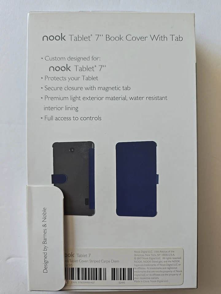 Nook Tablet 7" Book Cover With Tab Barnes & Noble Carpe Diem Yellow & Black - Image 2 of 4