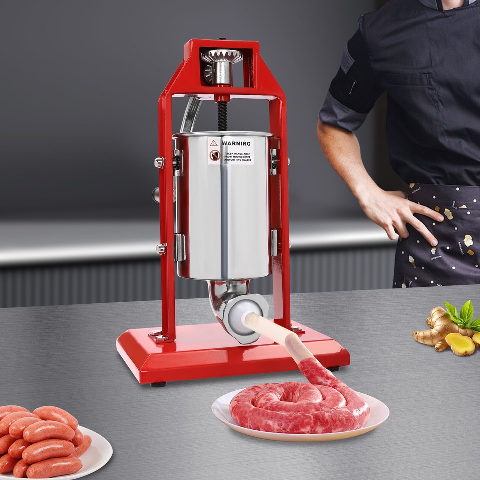 3L/0.79gal Vertical Hand Crank Sausage Maker Sausage Stuffer Sausage