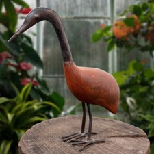 Vogelfigur, S, Gartenfigur, Metallfigur, Kranich, Tierfiguren, - 24 cm x 23 cm